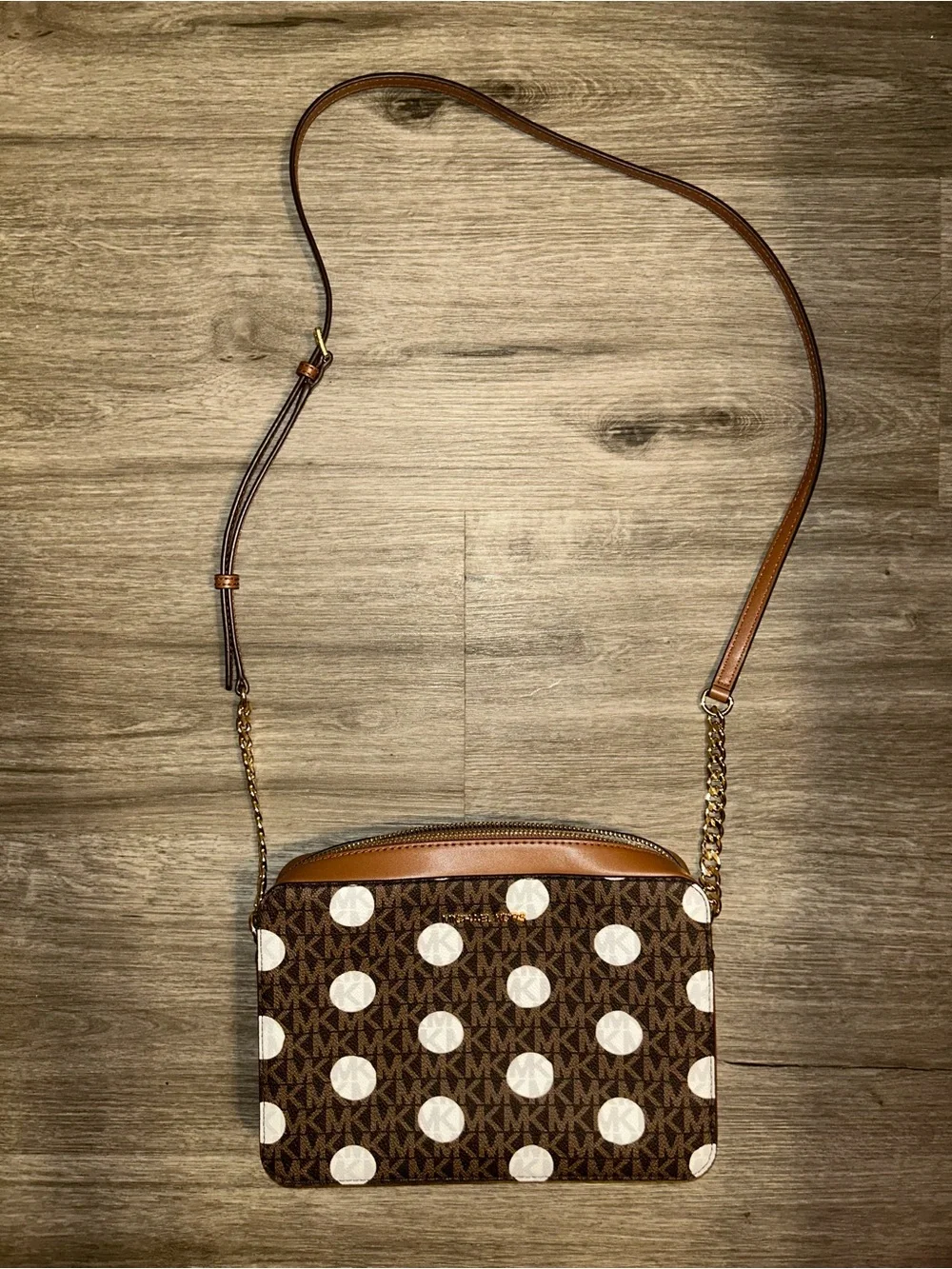 Michael Kors Jet Set Polka Dot Signature Logo Crossbody Bag NWOT